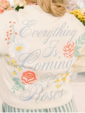 NWT living fully co roses sweatshirt